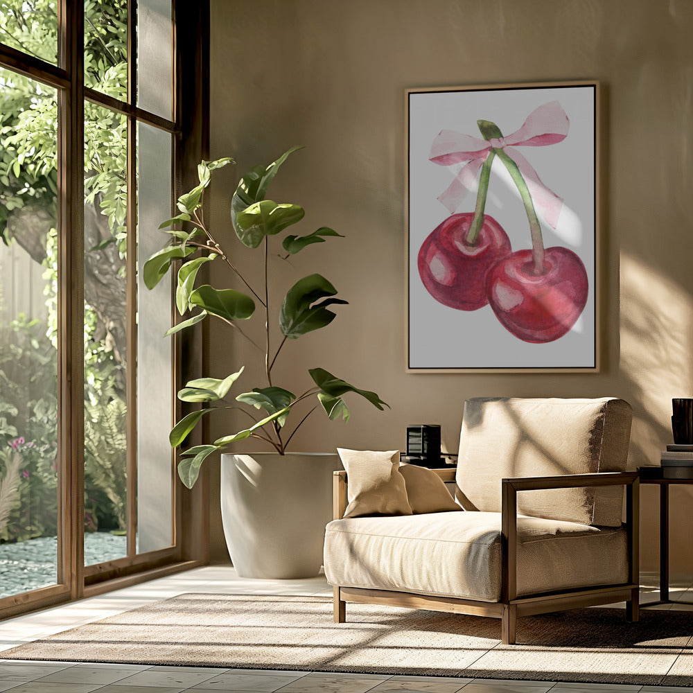 Rote Kirschrosa Schleife | Poster