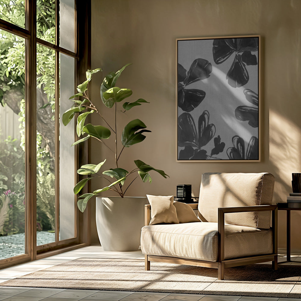 Schwarzes Blumenmuster 5 | Poster