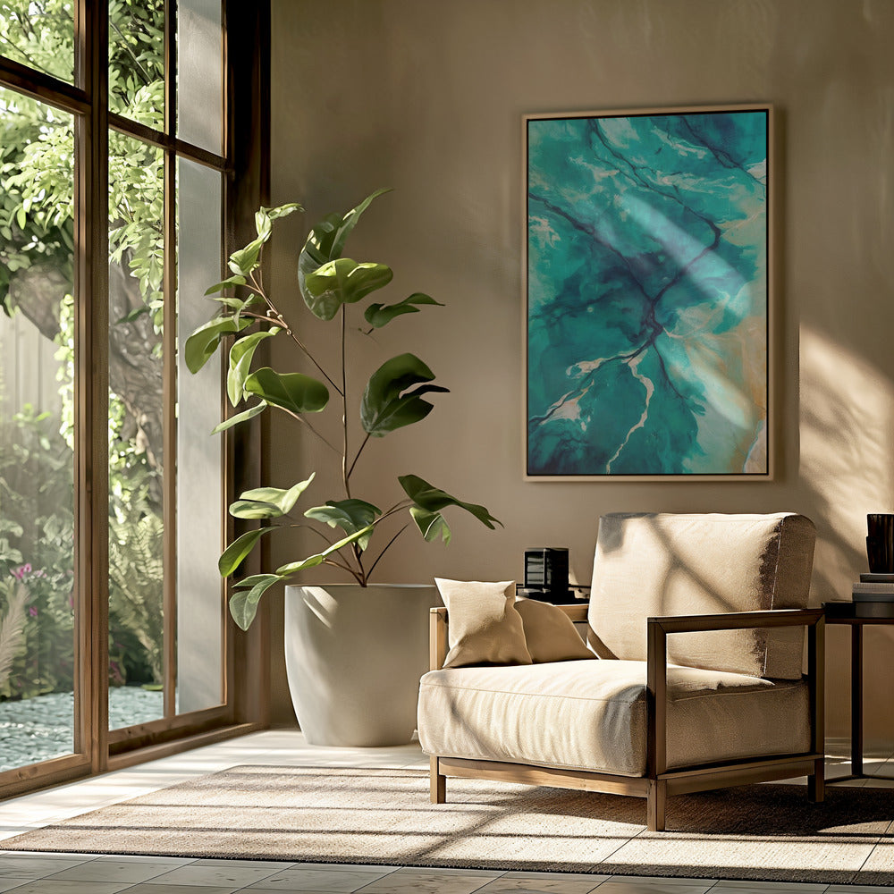 Aerial Landscapes And Flowing Water | Poster