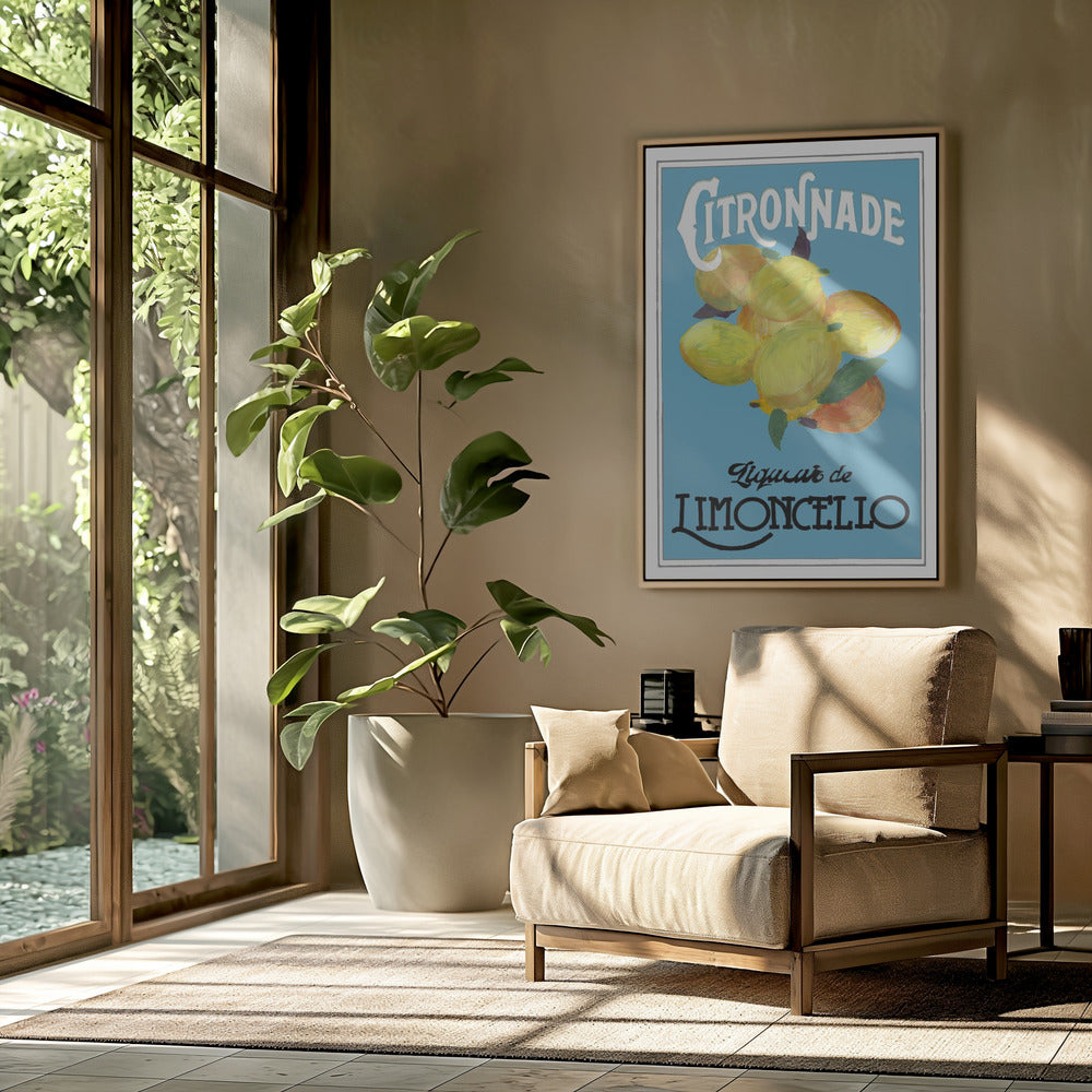 Citronnade Limoncello On Blue and Black | Poster