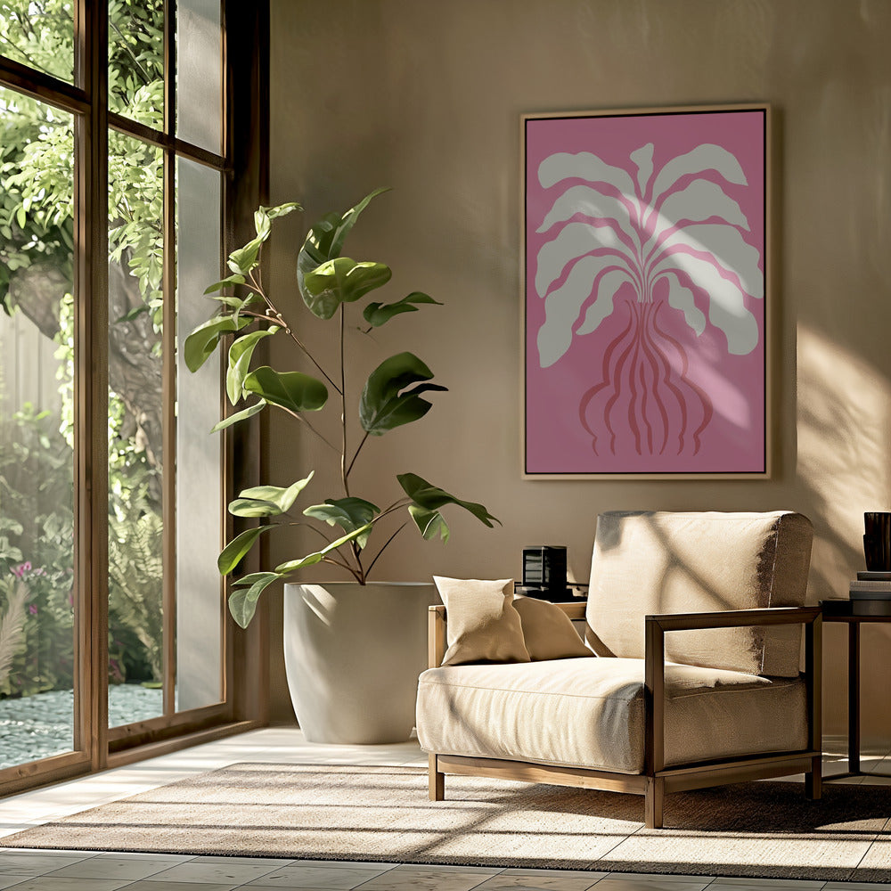 Minimalistisches Blatt und Vase | Poster