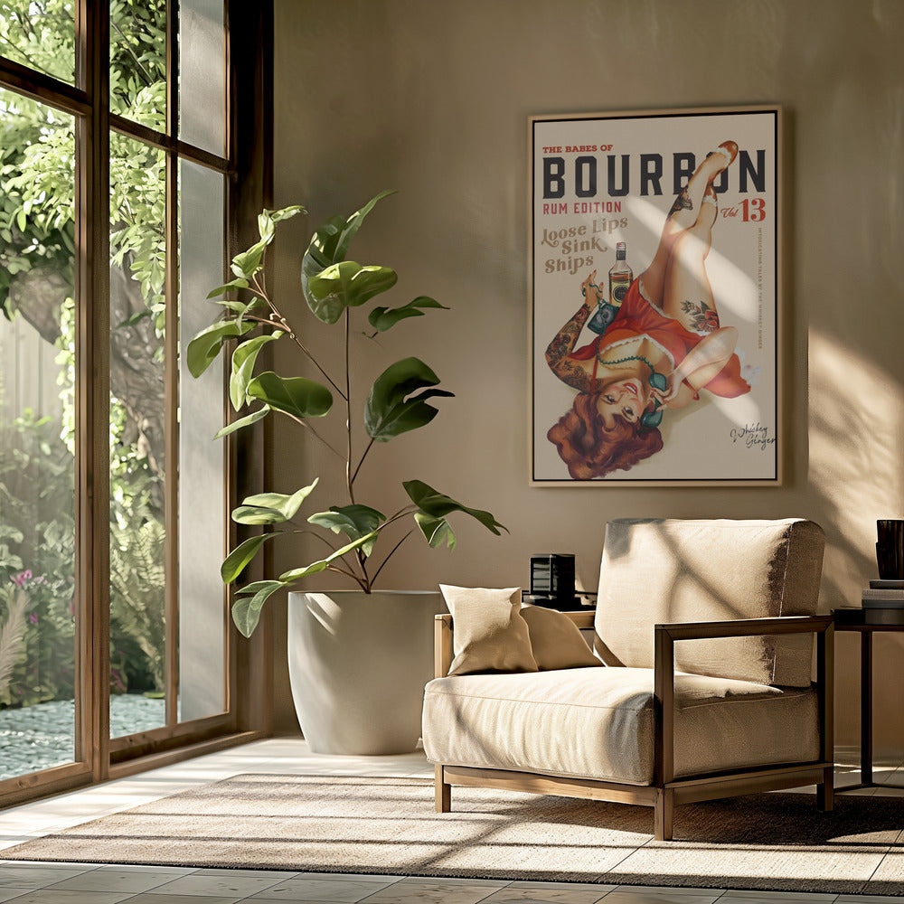 Babes of Bourbon Vol 13 Rum trinkendes Pinup-Girl-Kunst | Poster