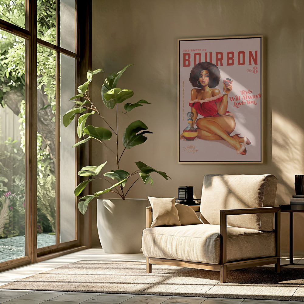 Babes of Bourbon, Band 8, Vintage-Pinup-Girl mit Afro | Poster