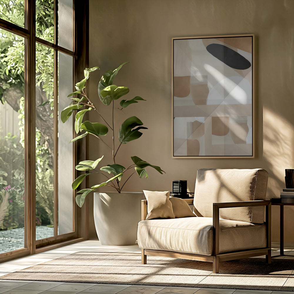 Abstract Copper Neutral Tone Painting 3 | Poster