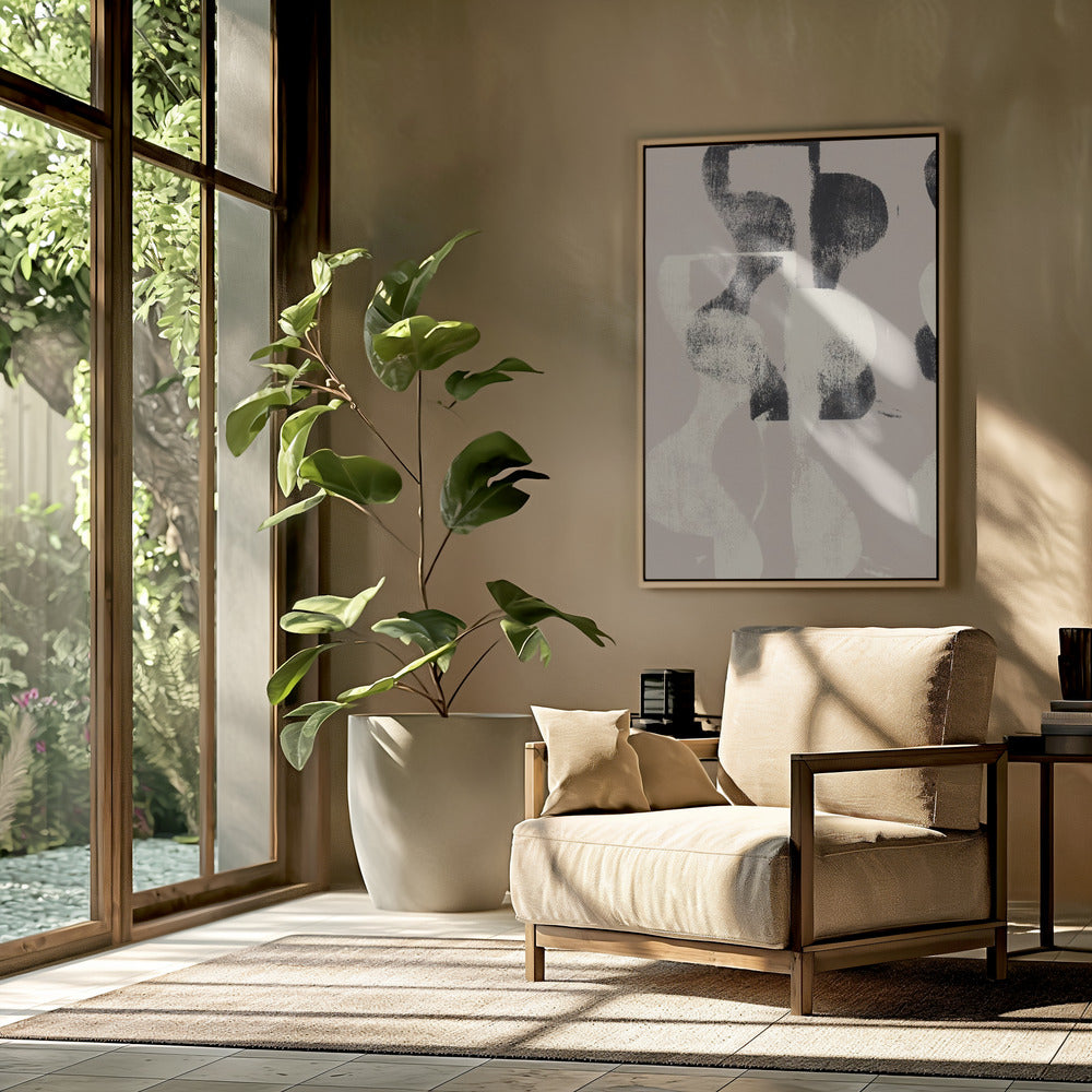 Tango – Organische Formen in Schwarz und Beige | Poster