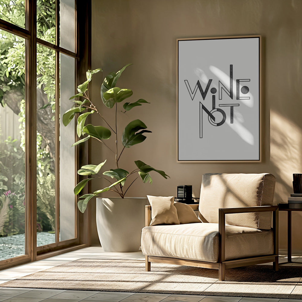 Wein Nicht handgezeichneter Text &amp; Zitat | Poster