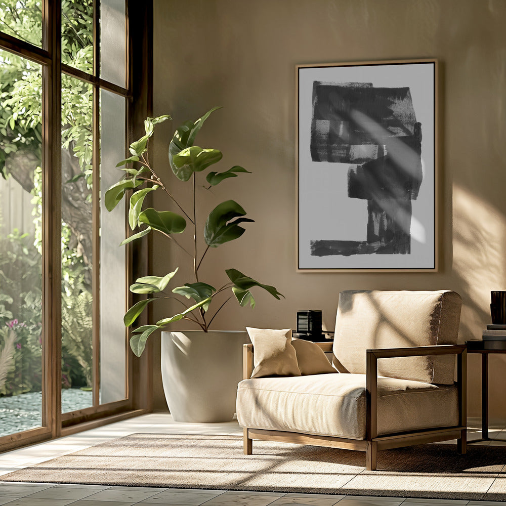 Abstrakte Komposition in Schwarzweiß Nr. 2 | Poster