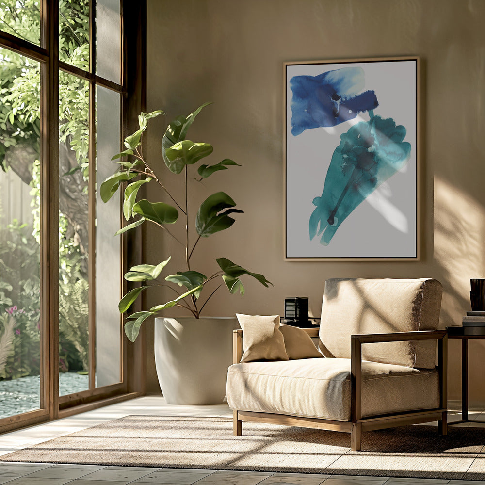 Abstrakte Aquarell-Lavierungen Formen 1 | Poster