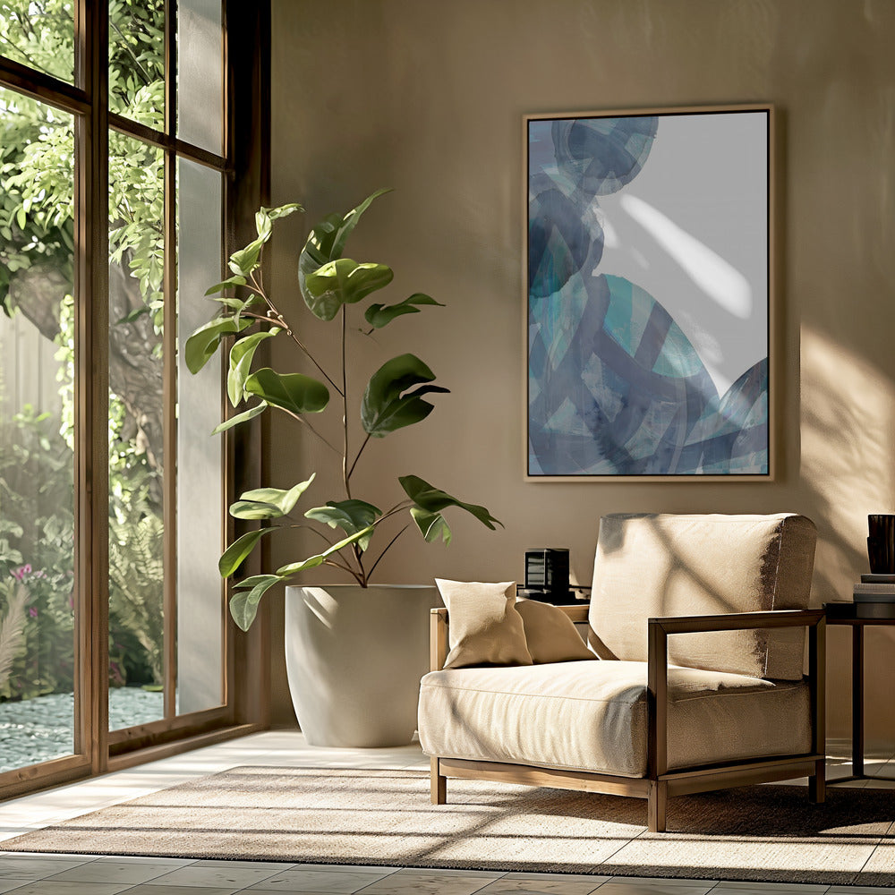 Blaue abstrakte Wirbel 1 | Poster