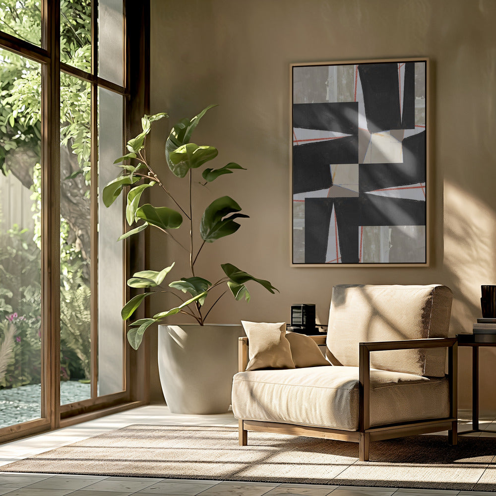 Abstraktes schwarzes Puzzle 1 | Poster