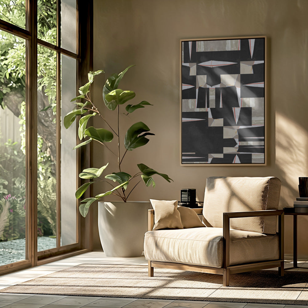 Abstraktes schwarzes Puzzle 3 | Poster