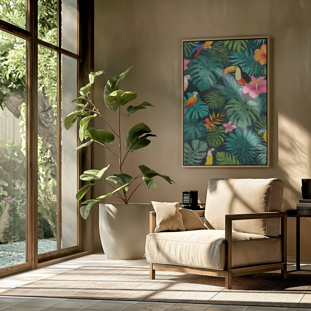 Tropisches Paradies-Dschungelmuster | Poster