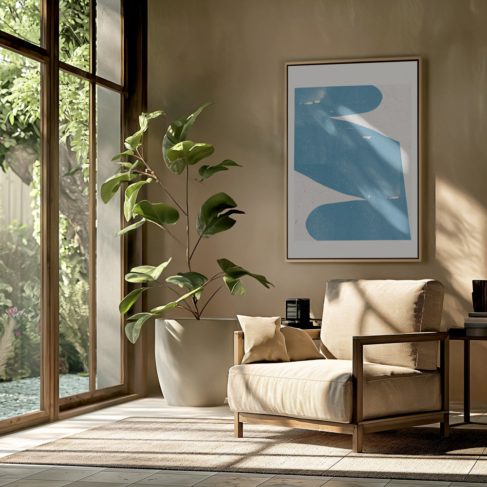 Blaue abstrakte Kurve | Poster