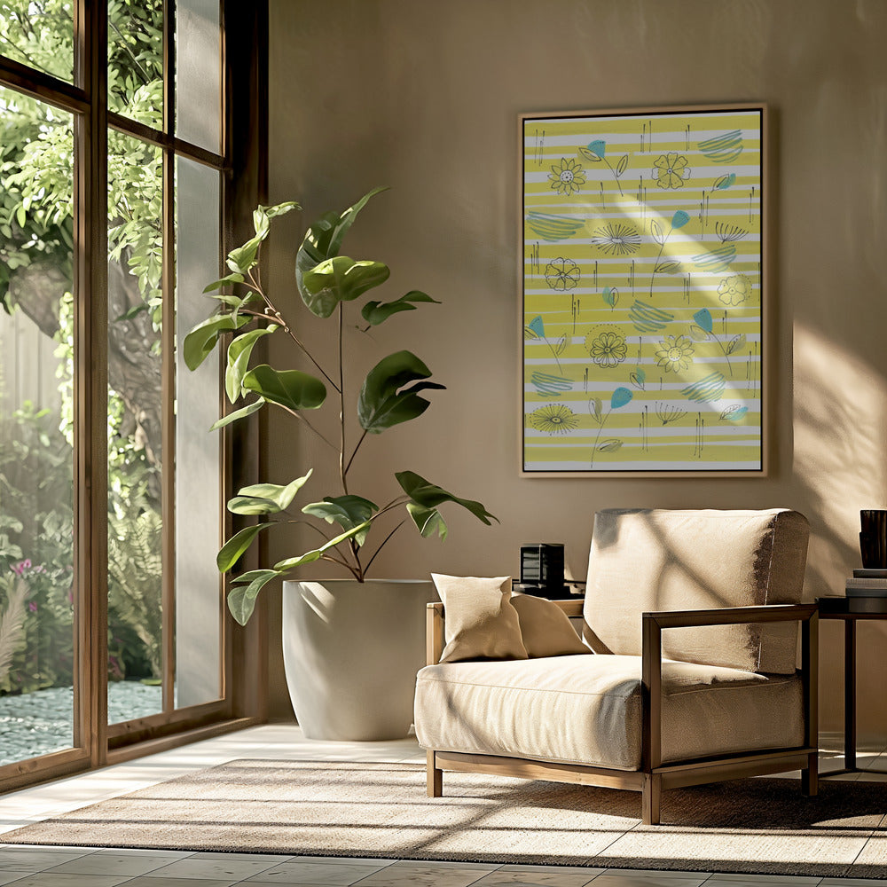 Streifen und Blumen | Poster