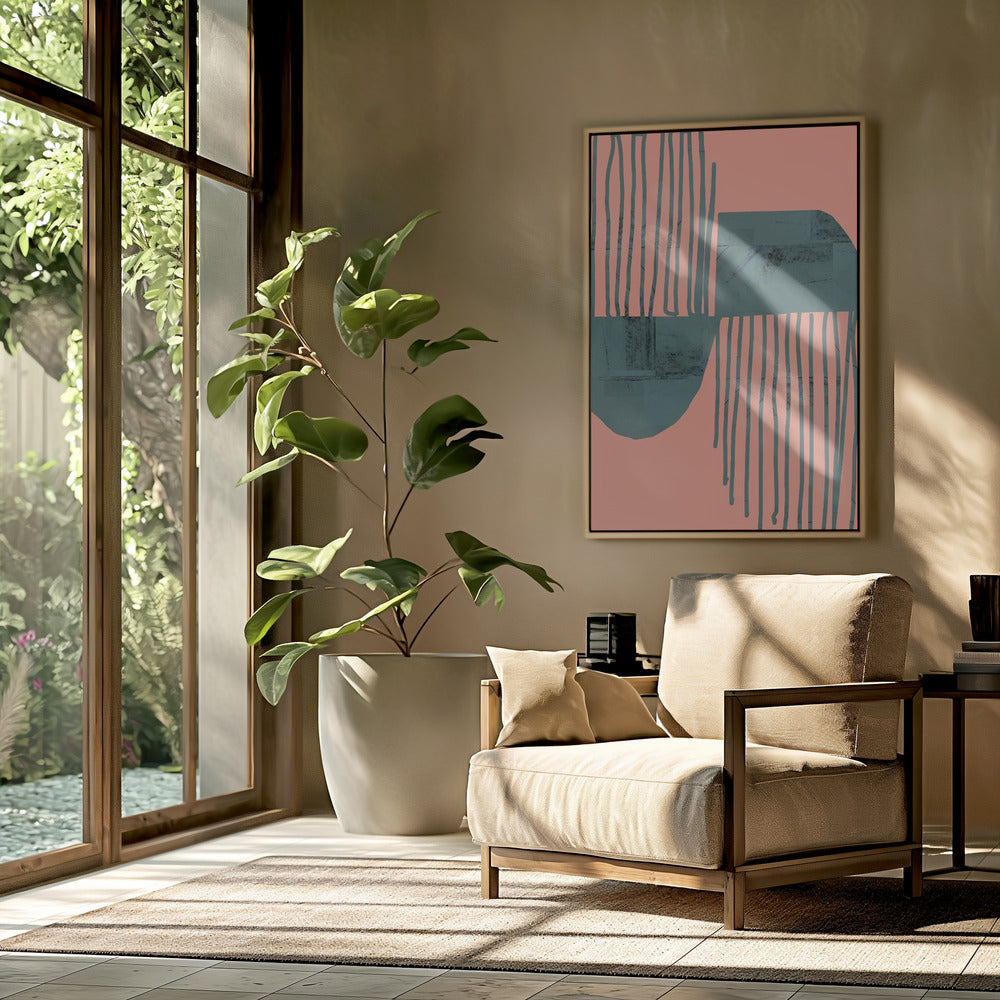 Turquoise &amp; Coral Abstraction 6 | Poster