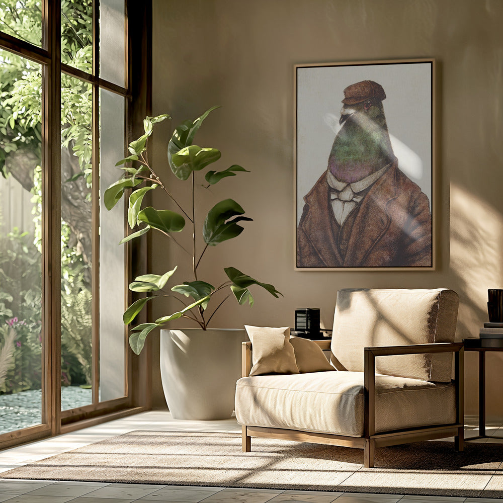 Taube in Vintage-Kleidung | Poster