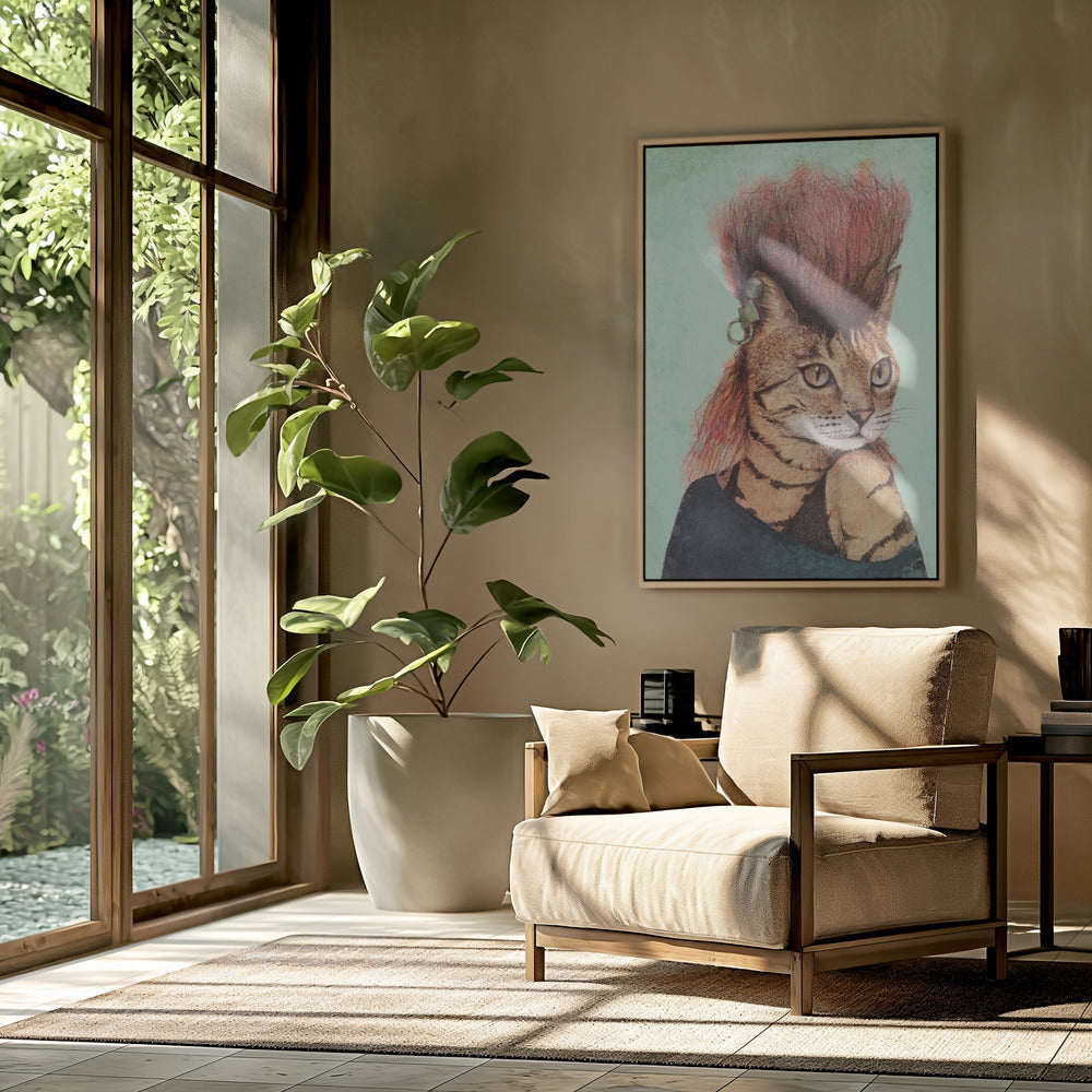 Stilvolle getigerte Katze | Poster