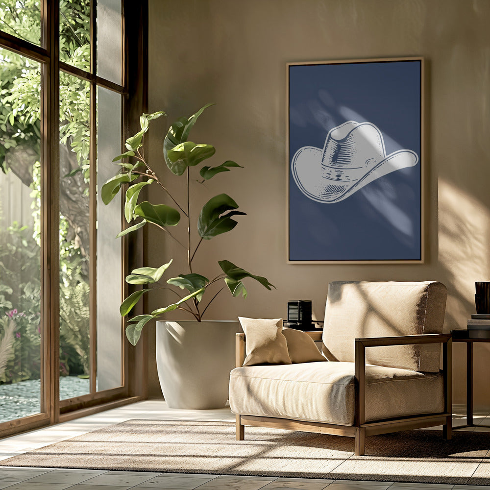 Marineblauer Cowboyhut | Poster