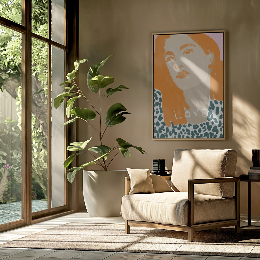 Porträt einer Frau mit orangefarbenem Haar | Poster
