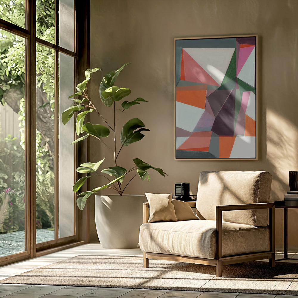 Geometrisches Abstrakt in leuchtenden Farbtönen | Poster