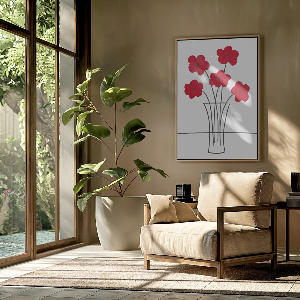 Mohnblumen in der Vase | Poster