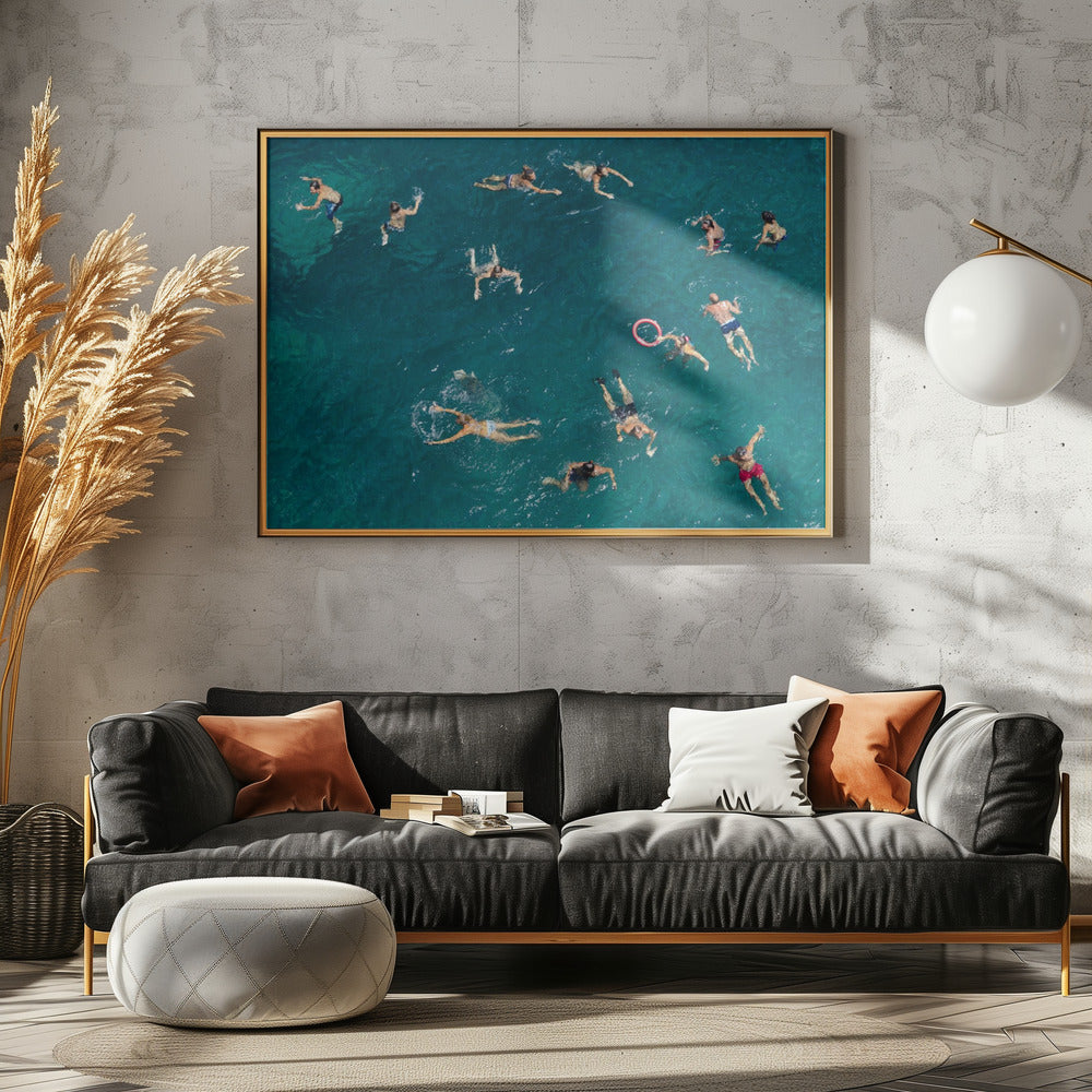 Schwimmen im blauen Wasser | Poster