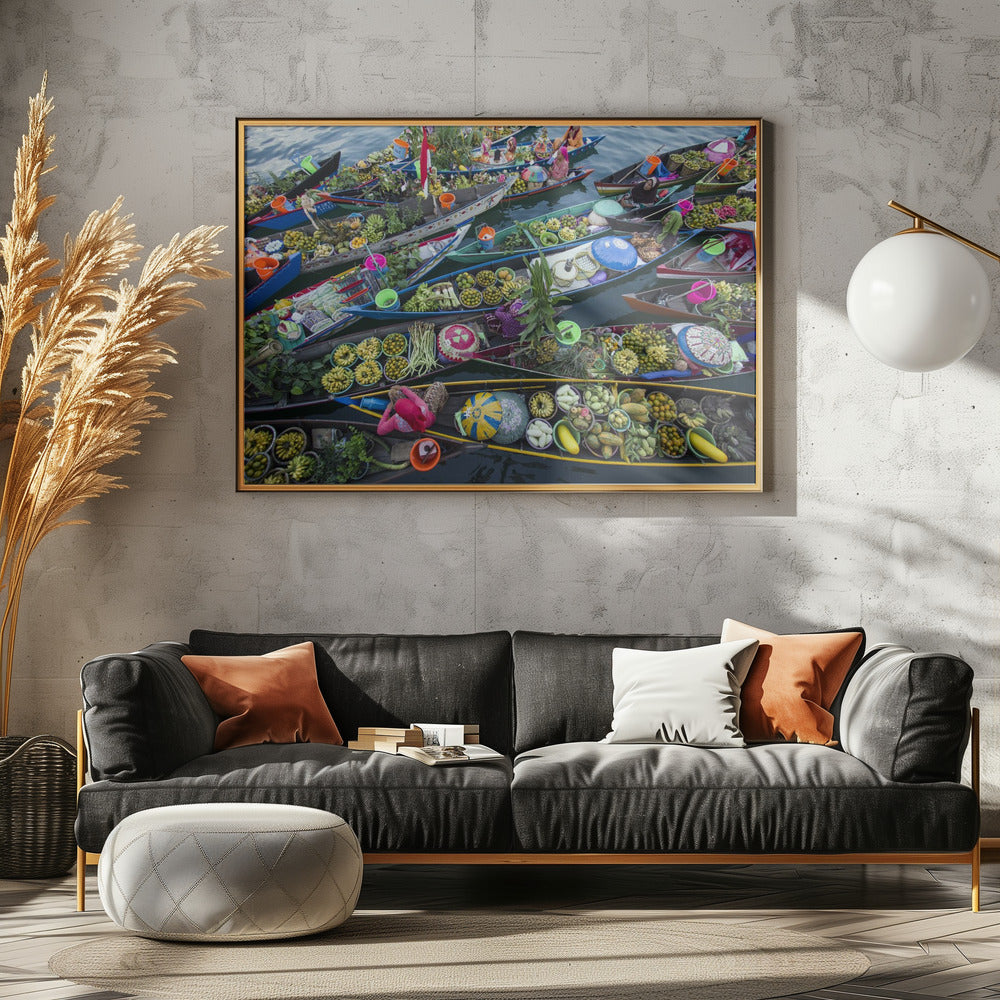 Schwimmender Markt von Banjarmasin | Poster