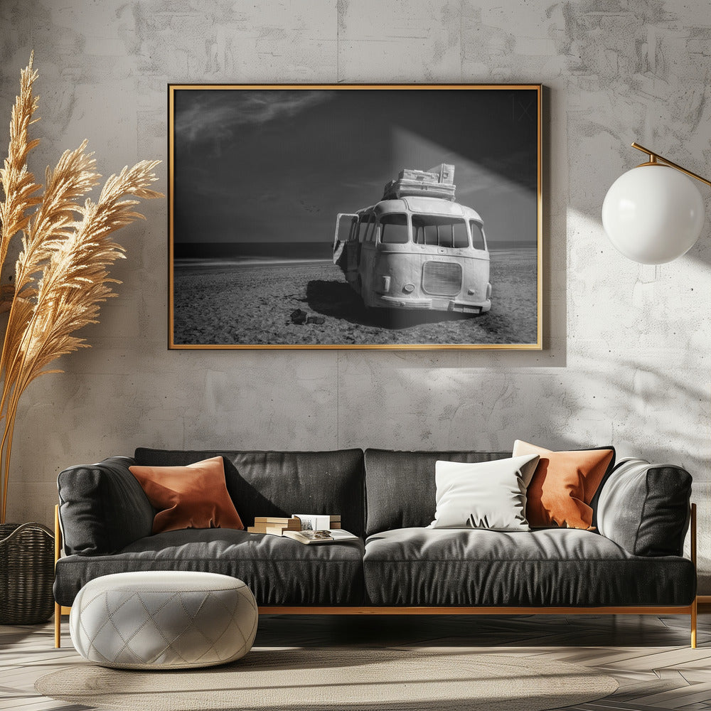 Gestrandeter Bus | Leinwand