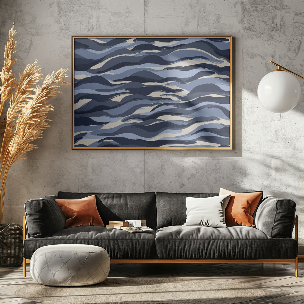 Wellen von Indigo | Poster