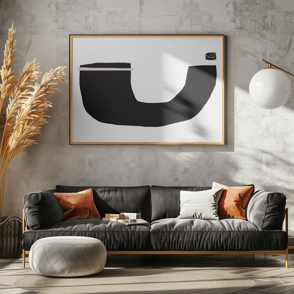 Schwarze geometrische Formen | Leinwand