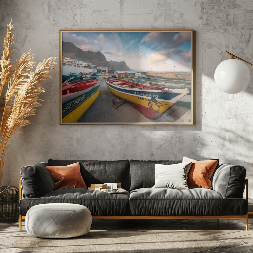 Farbige Boote | Leinwand