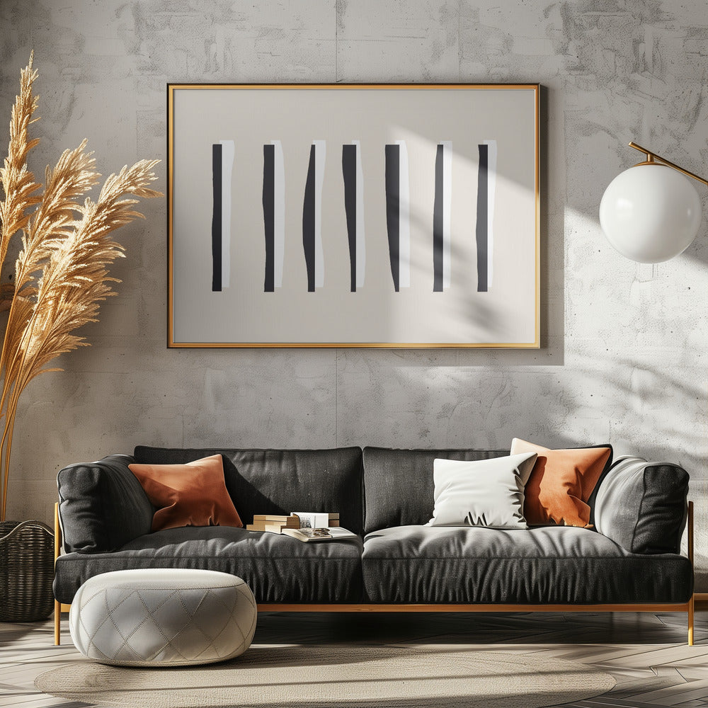 vertikale schwarz-weiße Streifen | Poster