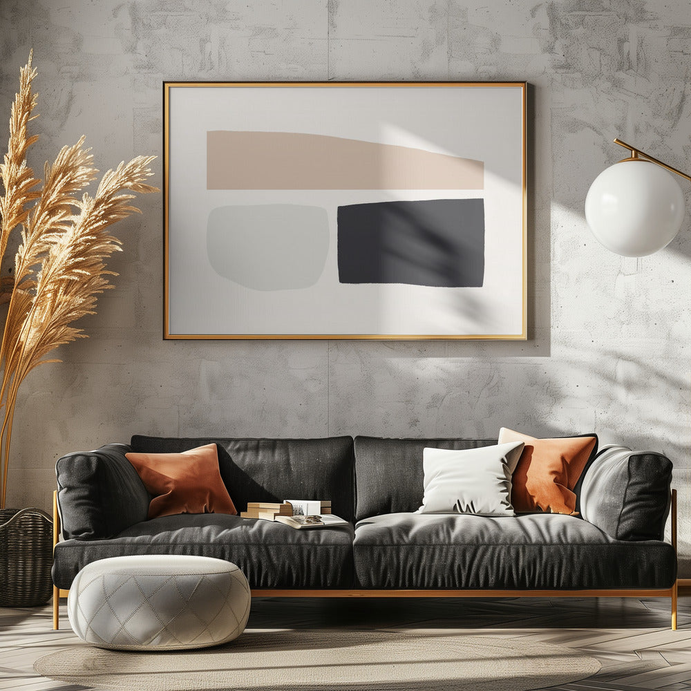 Geometrische Formen in neutralen Tönen | Leinwand