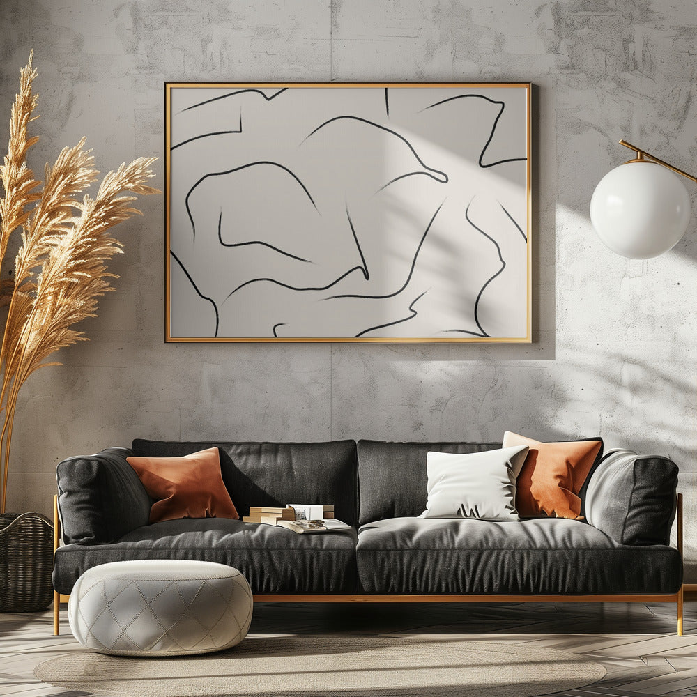 Minimalist Black Curves | Canvas