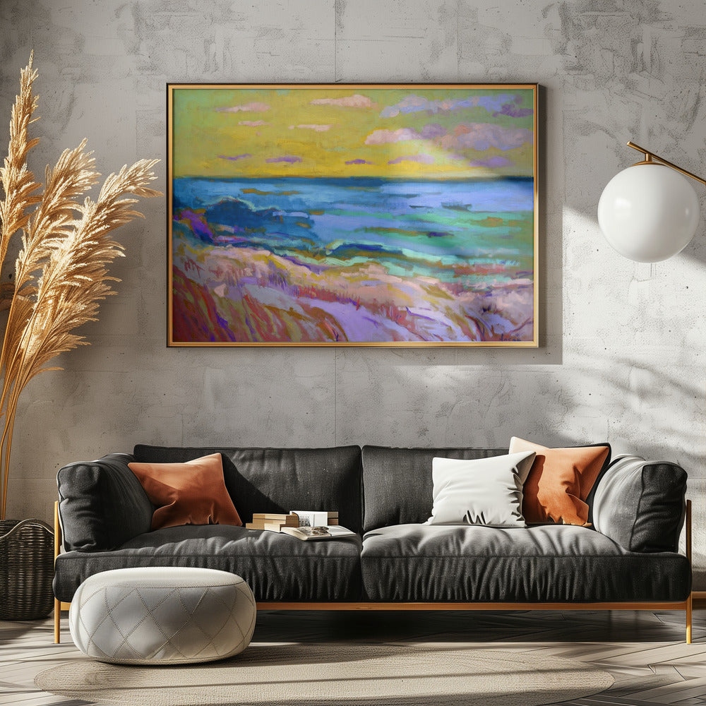 Küstenlandschaft bei Sonnenuntergang | Leinwand