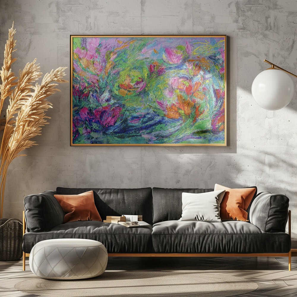 Lebendige Blumenlandschaft | Leinwand