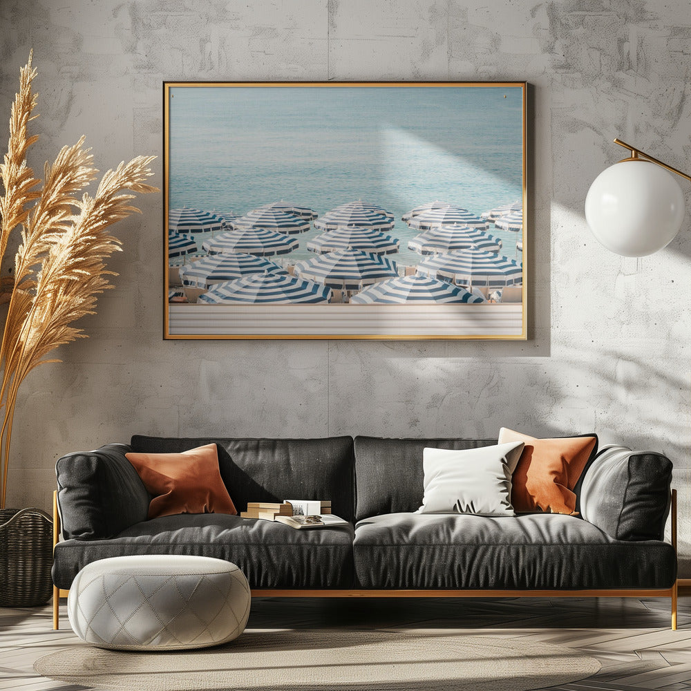Gestreifte Strandschirme | Poster