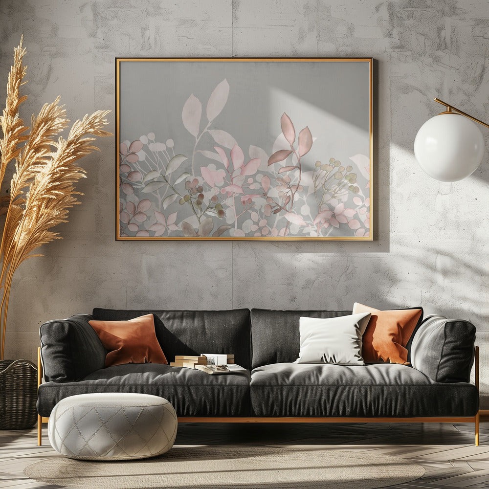 Aquarell Pastell Garten Rosa | Leinwand