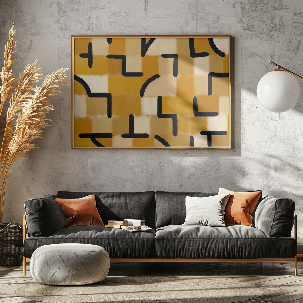 Ochre Checked Blackburn | Poster
