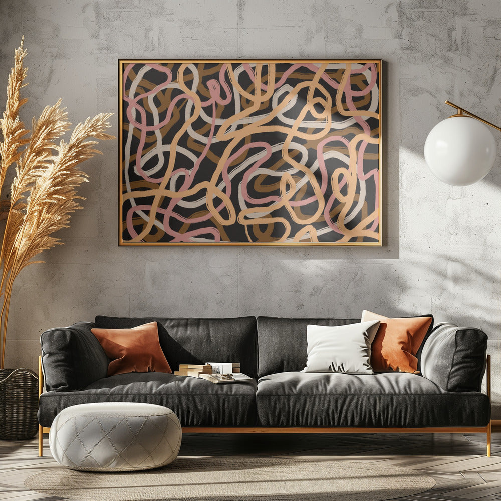 Tangled Array Of Colorful Lines | Canvas