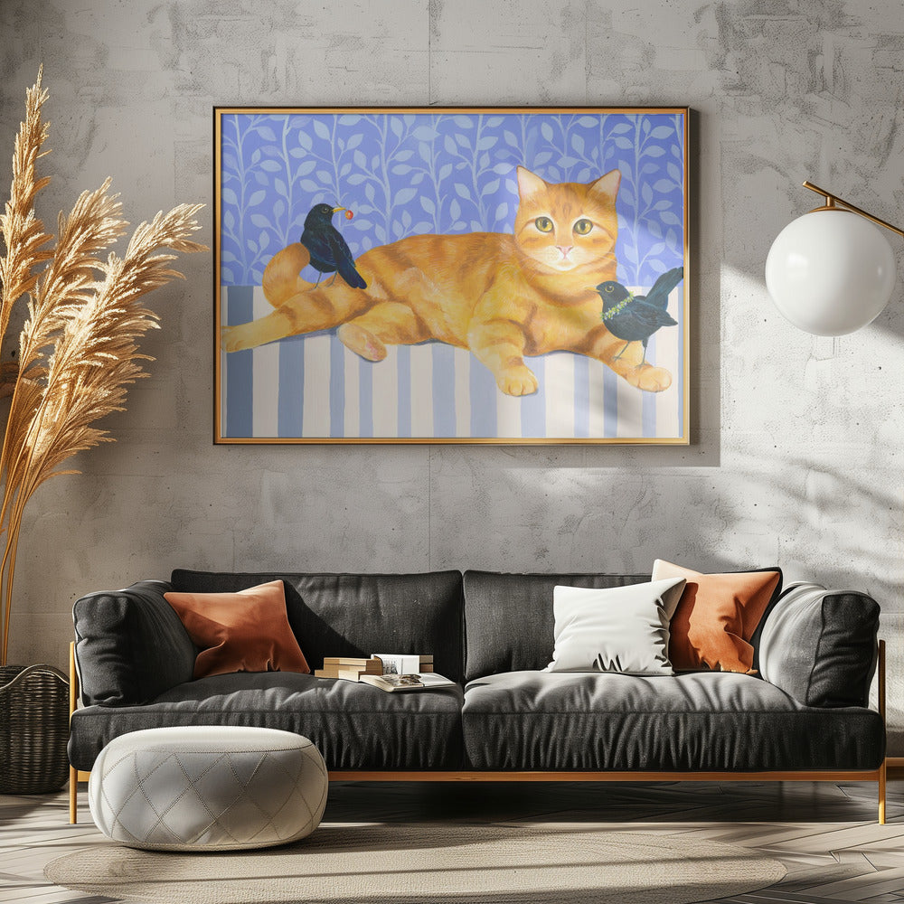 Entspannte orange getigerte Katze | Poster
