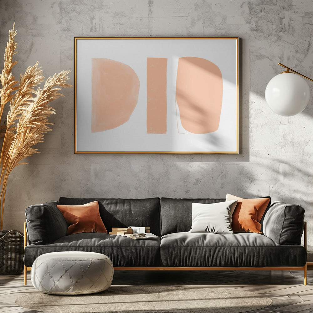 Abstrakte Formen Pfirsich | Leinwand