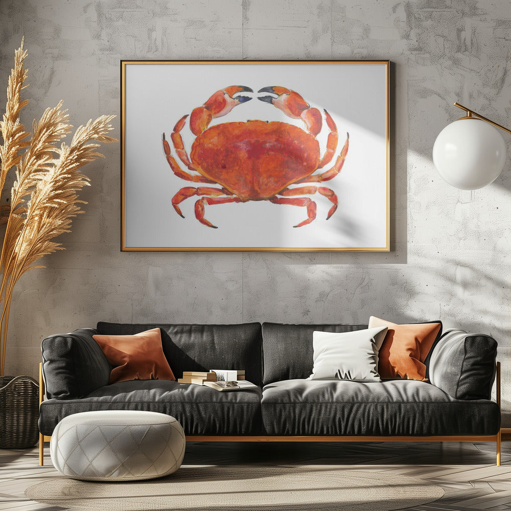 Realistische rote Krabbe | Poster
