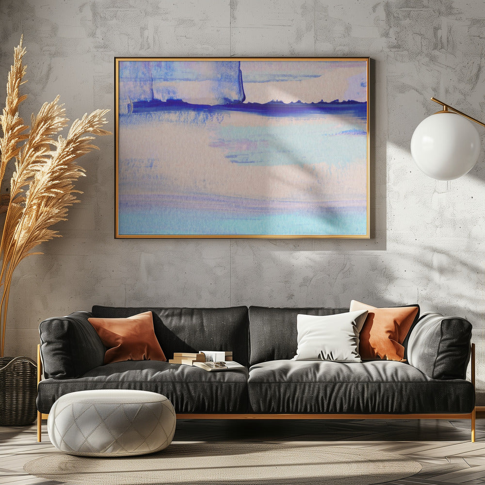 Pastellfarben gemischt mit leuchtenden Blautönen | Leinwand