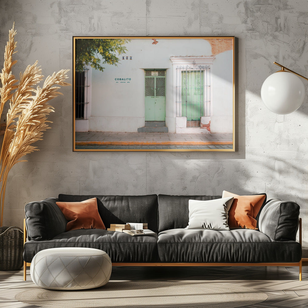 Straße in Oaxaca | Farbenfrohe Pastellfotografie aus Mexiko | Leinwand