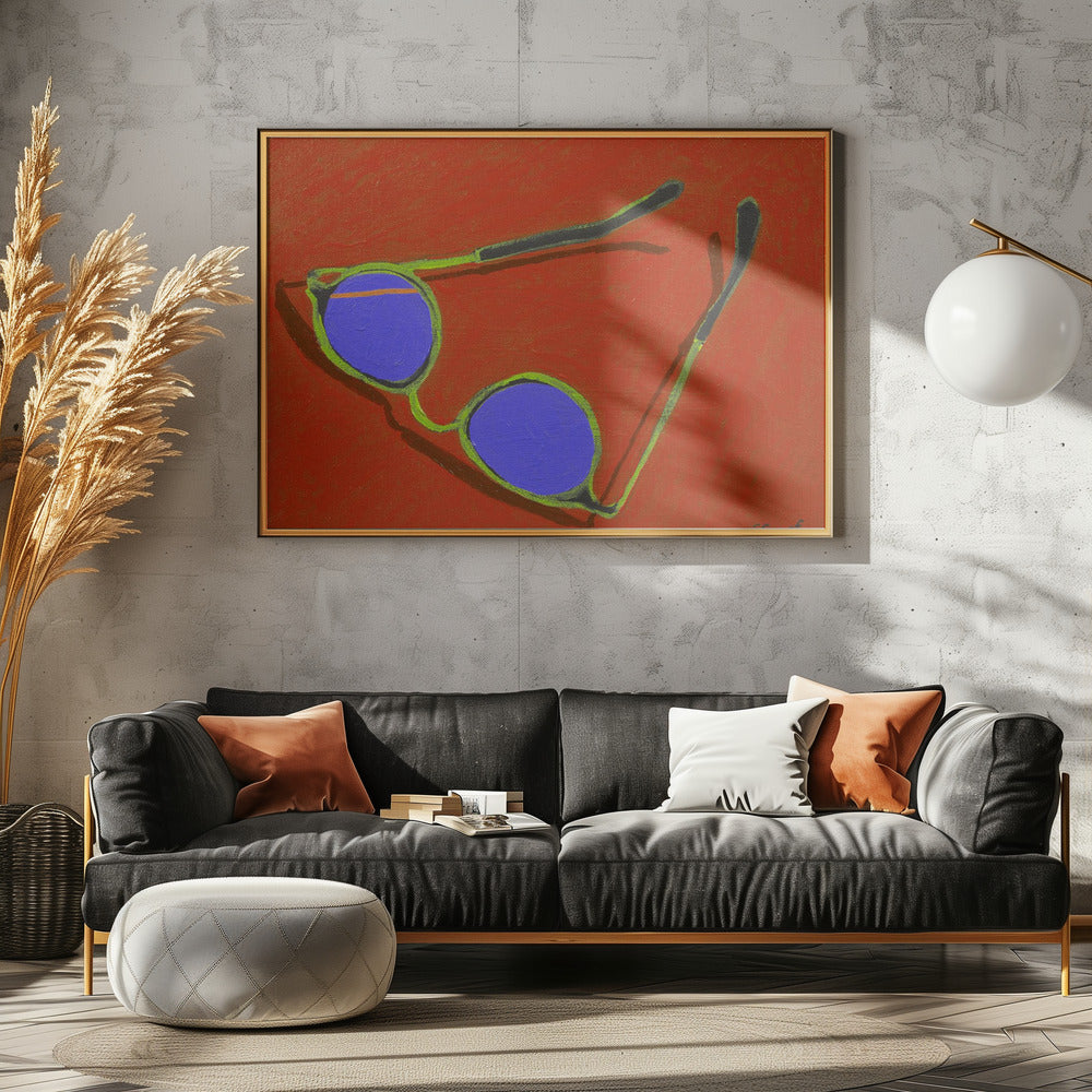 Sonnenbrille auf Rot | Poster