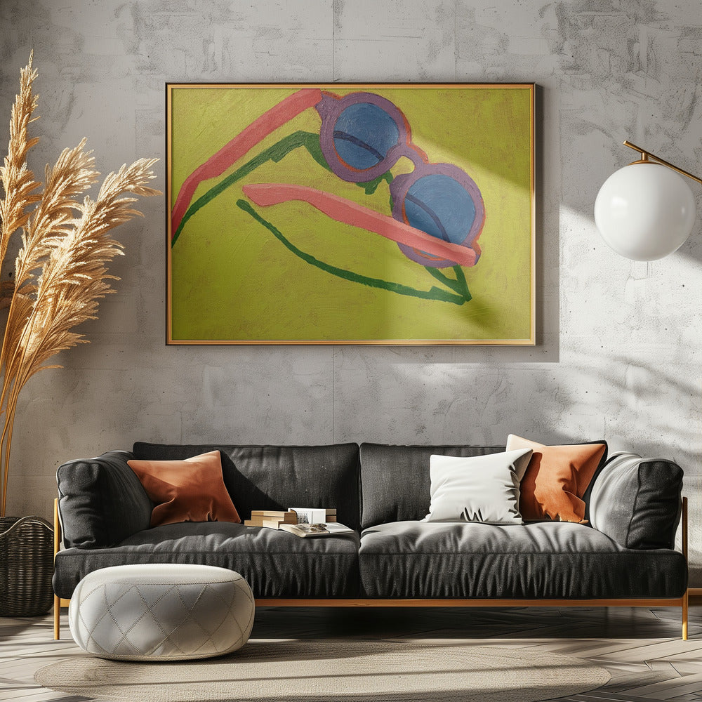 Sunglasses on Yellow Green | Canvas