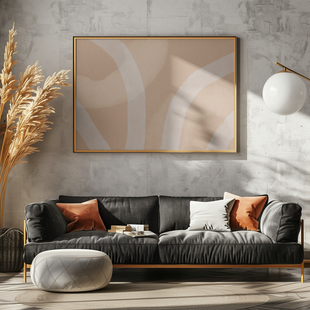 Neutrales abstraktes Aquarell. Minimalistisch in Pastellfarben Nr. 5 | Poster