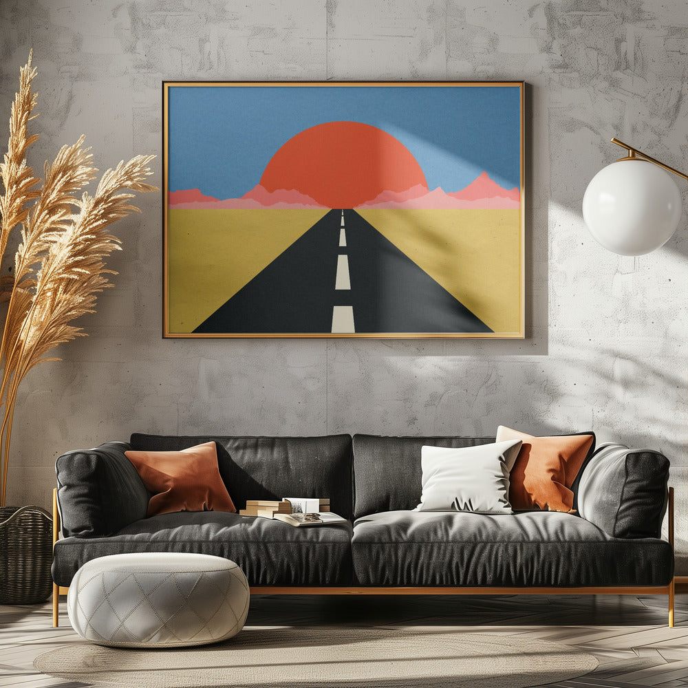 Straße zur Sonne | Leinwand
