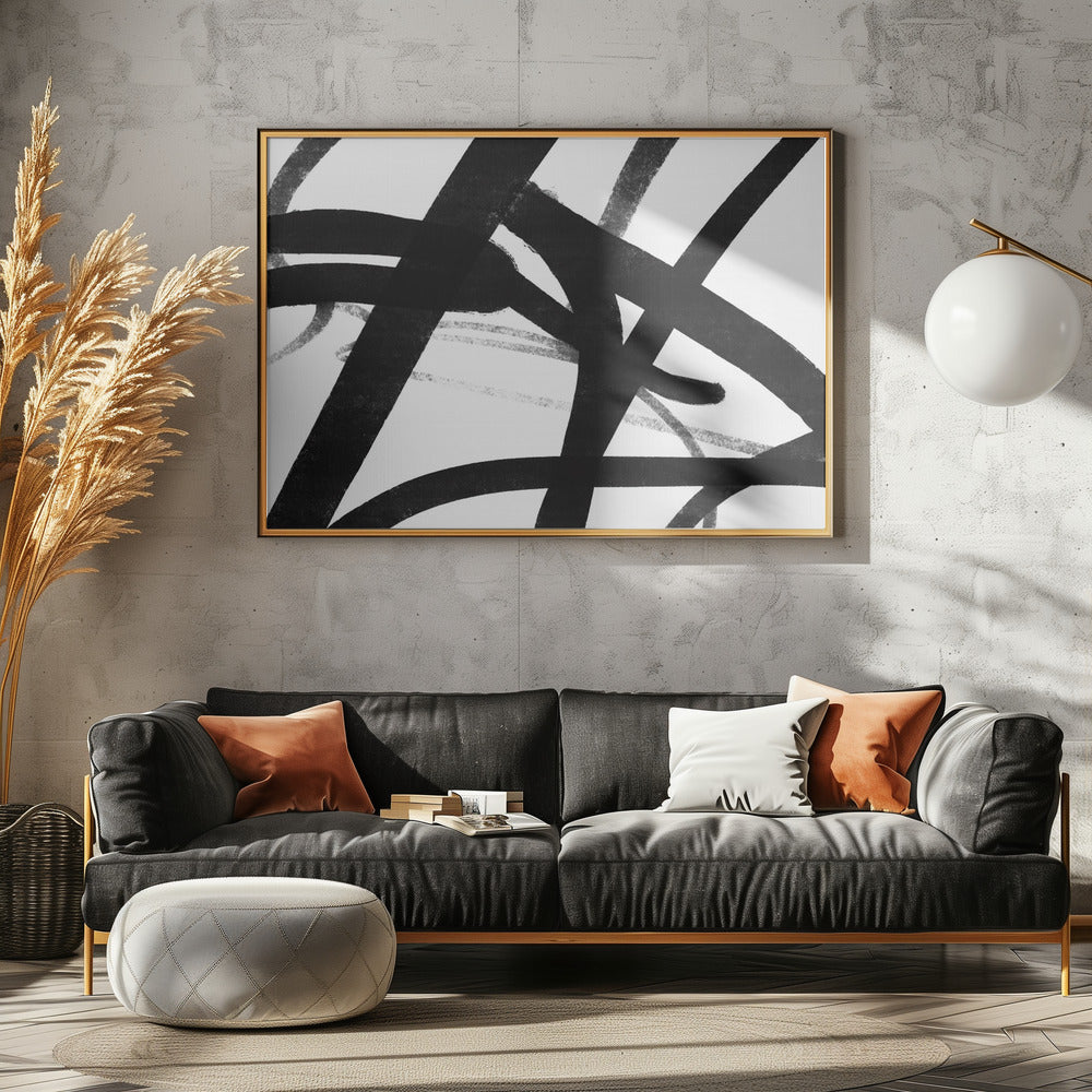 Kräftige schwarze Pinselstriche | Leinwand